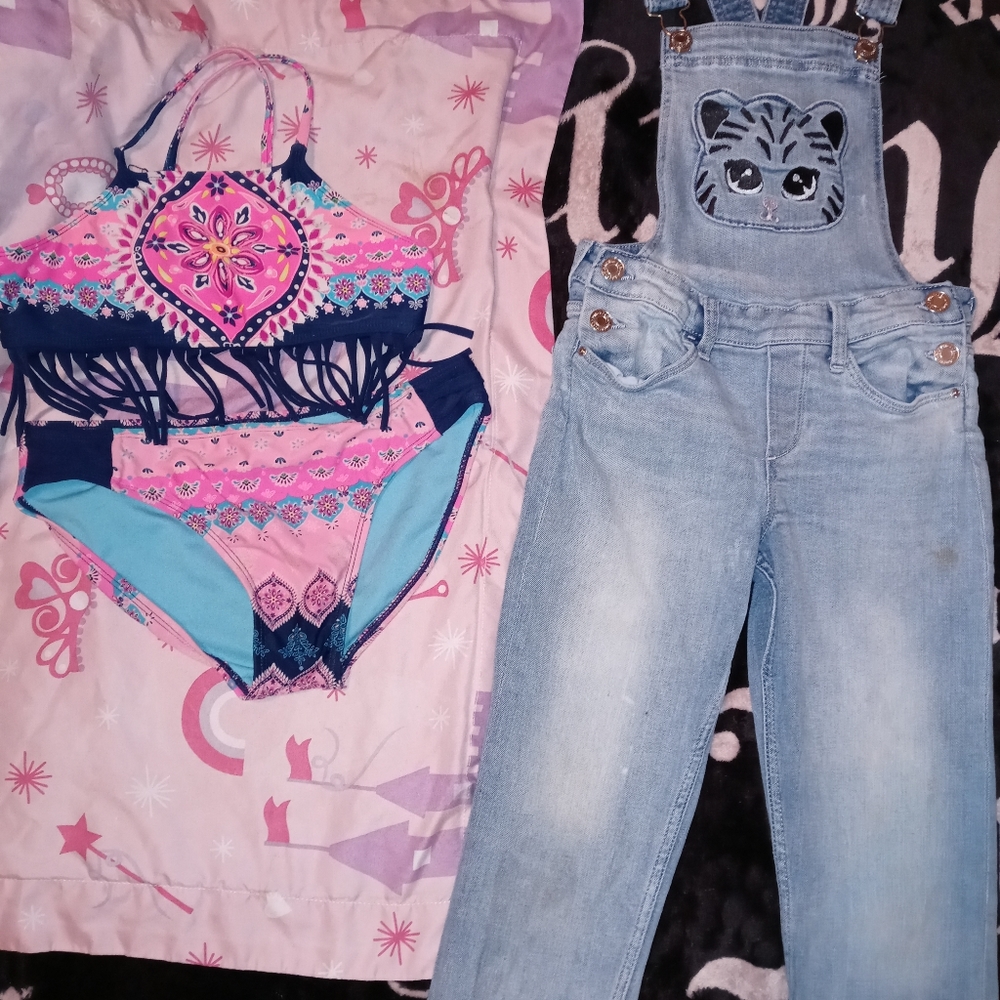 H&M CuteKitty overalls WN swim suit